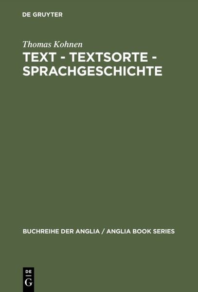 Produktbild: Text &ndash; Textsorte &ndash; Sprachgeschichte