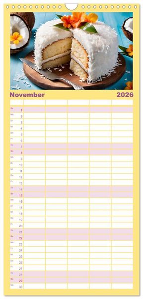 Produktbild: Familienplaner 2026 - Tortentr&auml;ume - Traumtorten mit 5 Spalten (Wandkalender, 21 x 45 cm) CALVENDO