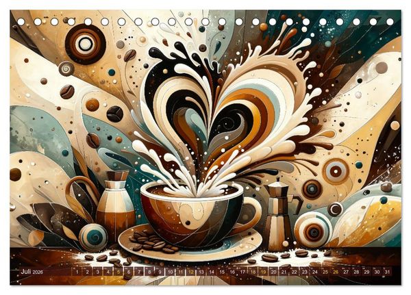 Produktbild: Kaffee & Kunst: Ein Kalender f&uuml;r Genie&szlig;er (Tischkalender 2026 DIN A5 quer), CALVENDO Monatskalender