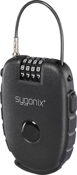 Produktbild: Sygonix Kabelschloss Black Zahlenschloss