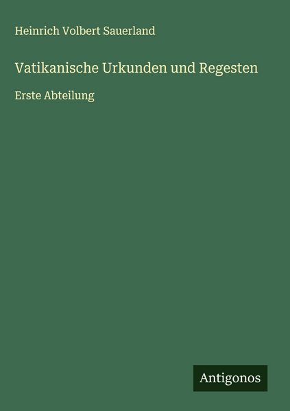 Produktbild: Vatikanische Urkunden und Regesten