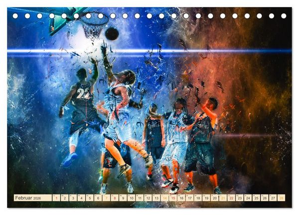 Produktbild: Basketball extrem (Tischkalender 2026 DIN A5 quer), CALVENDO Monatskalender