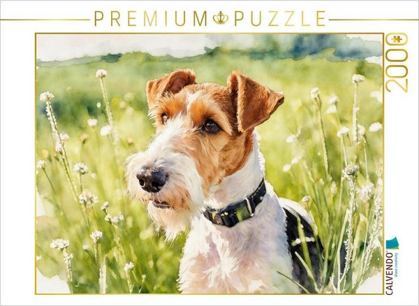 CALVENDO Puzzle Drahthaar-Foxterrier | 2000 Teile Lege-Größe 90x67cm Foto-Puzzle für glückliche Stunden