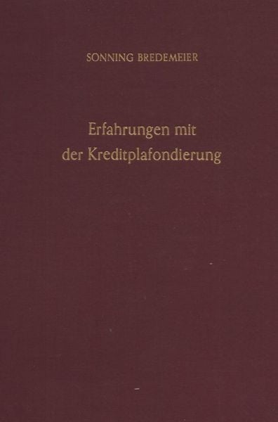 Produktbild: Erfahrungen mit der Kreditplafondierung.