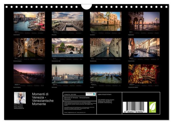 Produktbild: Momenti di Venezia - Venezianische Momente (Wandkalender 2026 DIN A4 quer), CALVENDO Monatskalender