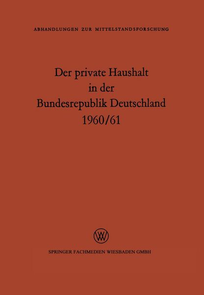 Produktbild: Der private Haushalt in der Bundesrepublik Deutschland 1960/61