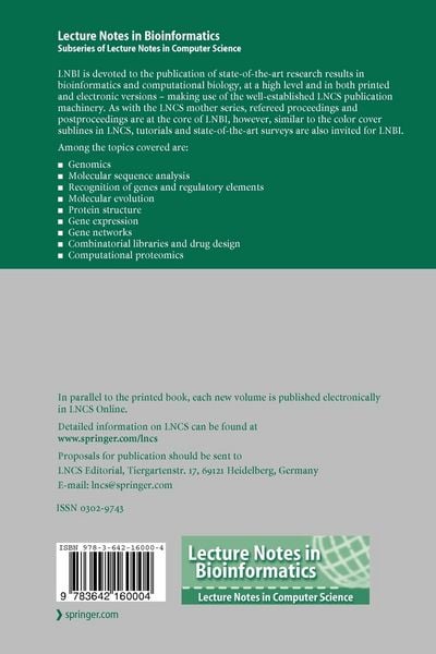 Produktbild: Pattern Recognition in Bioinformatics