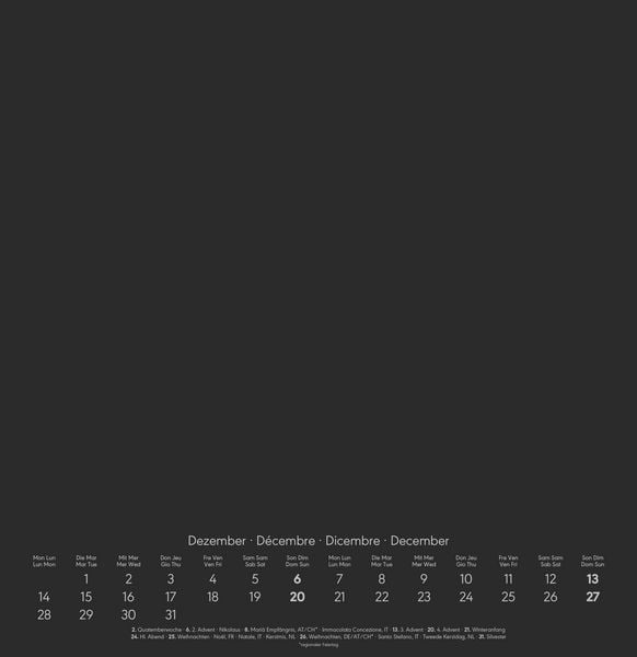 Produktbild: Kreativ-Kalender schwarz 2026 - 32 x 33 - Foto, Malen, Basteln - datiert - Kreativkalender - Foto-Kalender - Alpha Edition