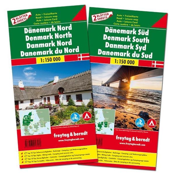 Dänemark Nord und Süd, Straßenkarten-Set 1:150.000, freytag & berndt