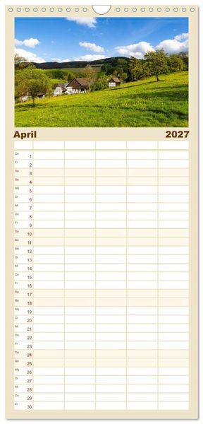 Produktbild: Familienplaner 2027 - Sauerland - Land der tausend Berge mit 5 Spalten (Wandkalender, 21 x 45 cm) CALVENDO