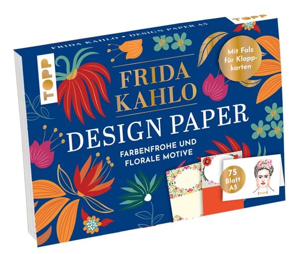 Produktbild: Design Paper Frida Kahlo DIN A5. Mit Falz f&uuml;r Klappkarten