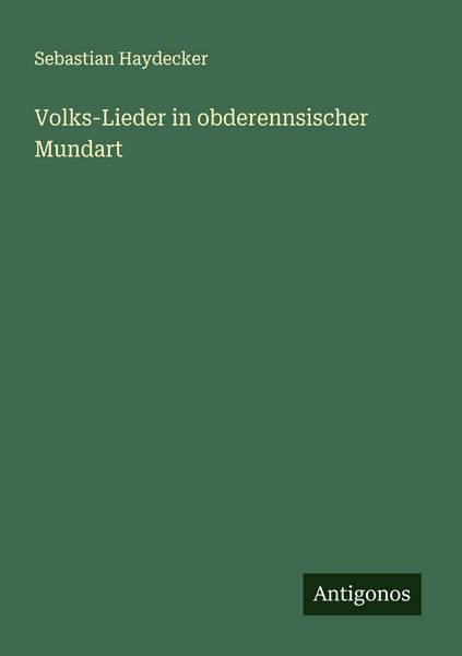 Produktbild: Volks-Lieder in obderennsischer Mundart
