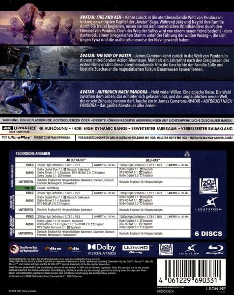 Produktbild: Avatar - 3-Movie Collection (3 4K Ultra HD) (+ 3 Blu-rays)
