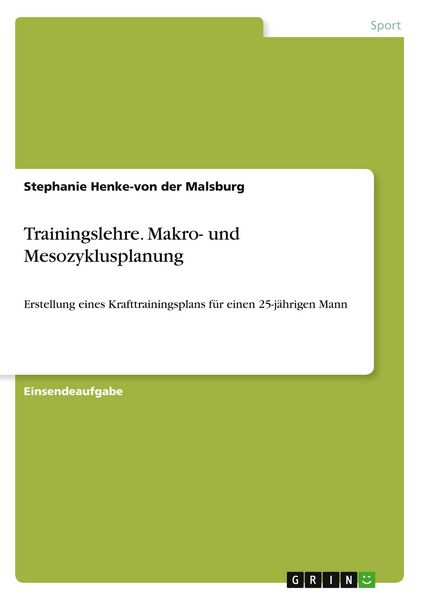 Produktbild: Trainingslehre. Makro- und Mesozyklusplanung