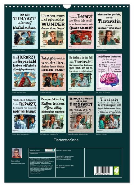 Produktbild: Tierarztspr&uuml;che (Wandkalender 2026 DIN A3 hoch), CALVENDO Monatskalender