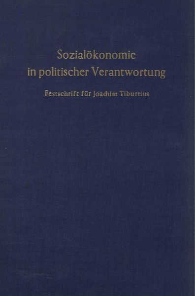 Produktbild: Sozial&ouml;konomie in politischer Verantwortung.