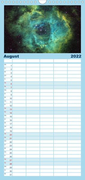 Produktbild: Familienplaner Atemberaubender Weltraum (Wandkalender 2022 , 21 cm x 45 cm, hoch)