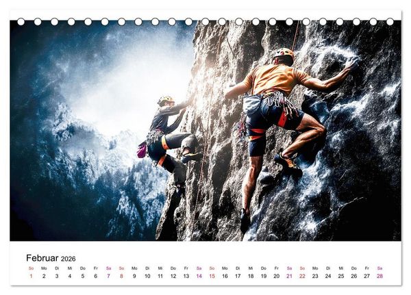 Produktbild: Klettern - die H&ouml;henangst &uuml;berwinden (Tischkalender 2026 DIN A5 quer), CALVENDO Monatskalender