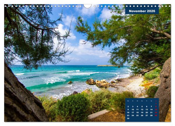 Produktbild: Menorca - die kleine Schwester von Mallorca (Wandkalender 2026 DIN A3 quer), CALVENDO Monatskalender