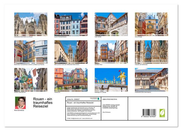 Produktbild: Rouen - ein traumhaftes Reiseziel (Wandkalender 2026 DIN A3 quer), CALVENDO Monatskalender