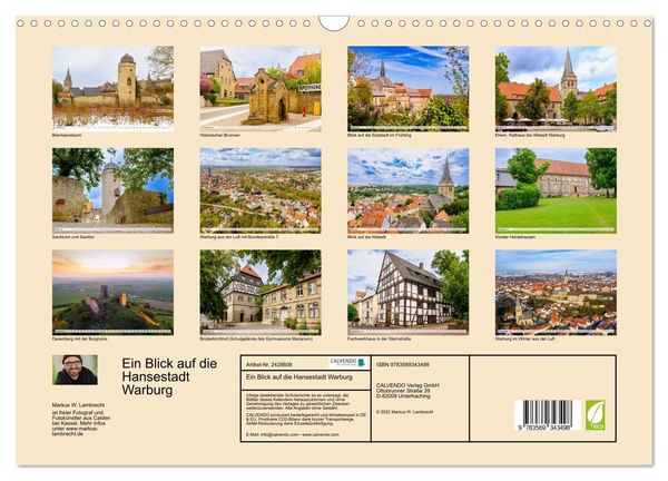 Produktbild: Ein Blick auf die Hansestadt Warburg (Wandkalender 2027 DIN A3 quer), CALVENDO Monatskalender