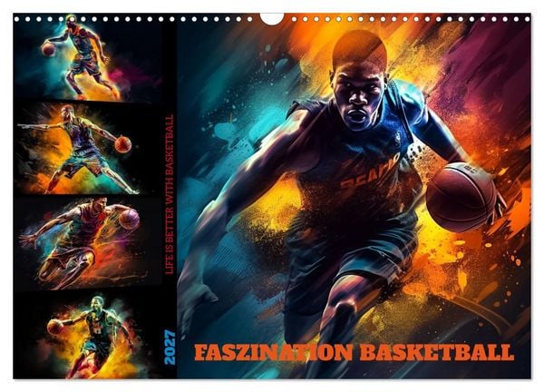 Produktbild: Faszination Basketball (Wandkalender 2027 DIN A3 quer), CALVENDO Monatskalender