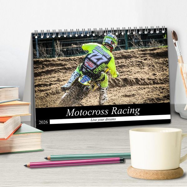 Produktbild: Motocross Racing 2026 (Tischkalender 2026 DIN A5 quer), CALVENDO Monatskalender