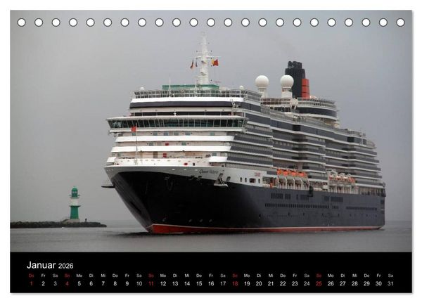 Produktbild: Cruiseliner in Warnem&uuml;nde (Tischkalender 2026 DIN A5 quer), CALVENDO Monatskalender