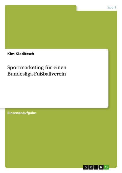 Produktbild: Sportmarketing f&uuml;r einen Bundesliga-Fu&szlig;ballverein