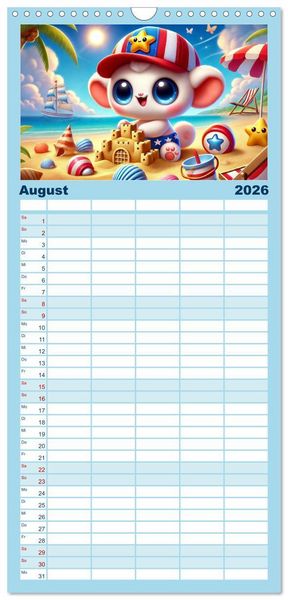 Produktbild: Familienplaner 2026 - Buddy Stars - Abenteuer f&uuml;r Kinder mit 5 Spalten (Wandkalender, 21 x 45 cm) CALVENDO