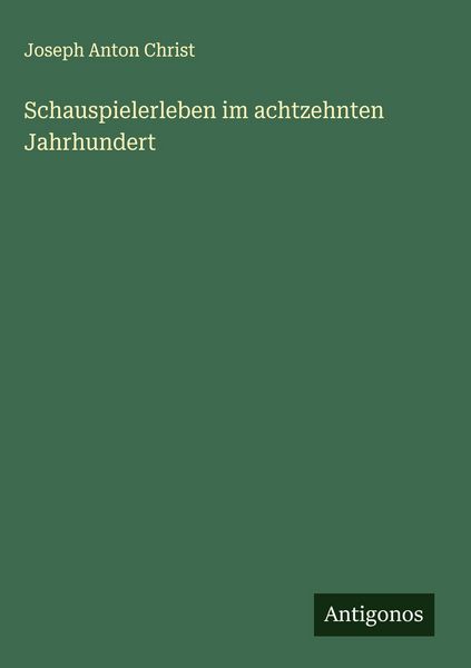 Produktbild: Schauspielerleben im achtzehnten Jahrhundert