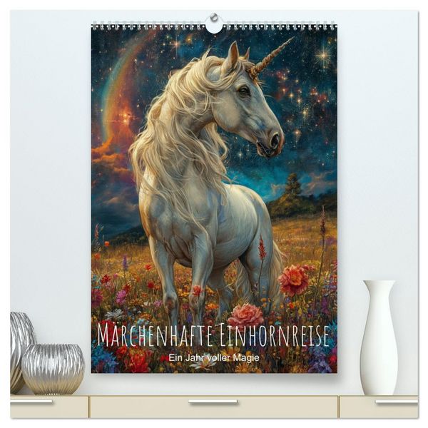 Produktbild: M&auml;rchenhafte Einhornreise - Ein Jahr voller Magie (hochwertiger Premium Wandkalender 2026 DIN A2 hoch), Kunstdruck in Hochglanz