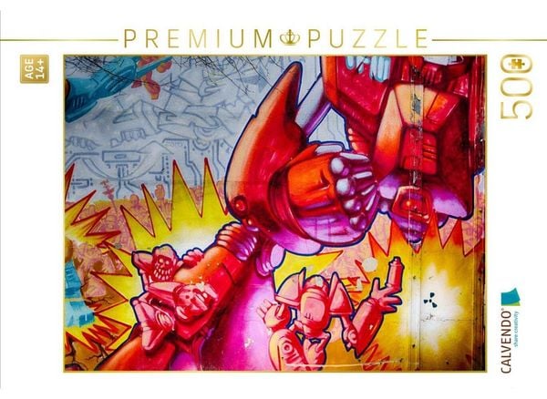 CALVENDO Puzzle Graffiti an der Turnhalle Gamigstraße | 500 Teile Lege-Größe 48 × 36 cm Foto-Puzzle für Erwachsene