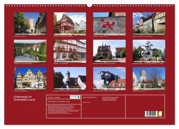 Produktbild: Unterwegs im Schwaben-Land (Wandkalender 2026 DIN A2 quer), CALVENDO Monatskalender