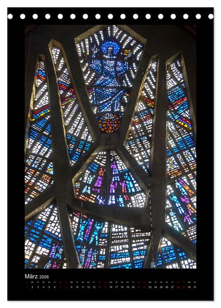 Produktbild: Kirchenfenster - Sakrale Glaskunst (Tischkalender 2026 DIN A5 hoch), CALVENDO Monatskalender