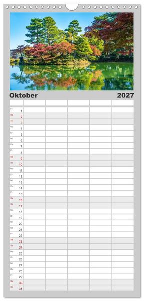 Produktbild: Familienplaner 2027 - Herbst in Japan mit 5 Spalten (Wandkalender, 21 x 45 cm) CALVENDO