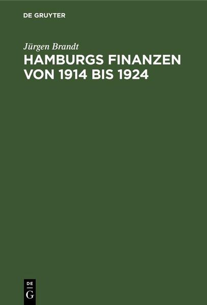 Produktbild: Hamburgs Finanzen von 1914 bis 1924