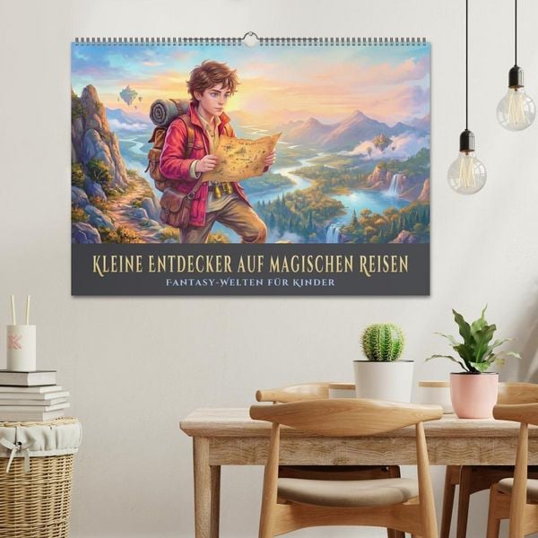 Produktbild: Kleine Entdecker auf magischen Reisen - Fantasy-Welten f&uuml;r Kinder (Wandkalender 2027 DIN A2 quer), CALVENDO Monatskalender