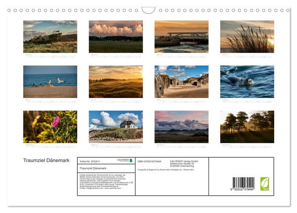 Produktbild: Traumziel D&auml;nemark (Wandkalender 2026 DIN A3 quer), CALVENDO Monatskalender