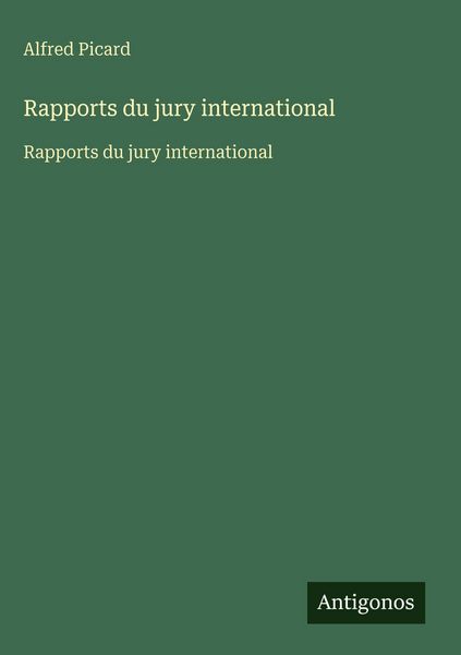 Produktbild: Rapports du jury international