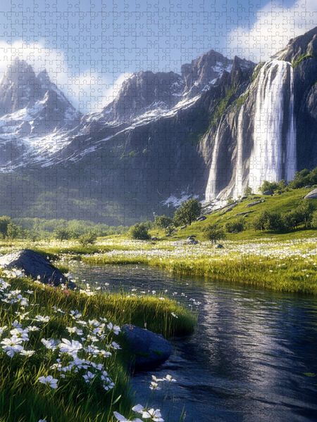 Produktbild: CALVENDO Puzzle Die Wasserf&auml;lle von Nidavellir | 1000 Teile Lege-Gr&ouml;&szlig;e 64x48cm Foto-Puzzle f&uuml;r gl&uuml;ckliche Stunden