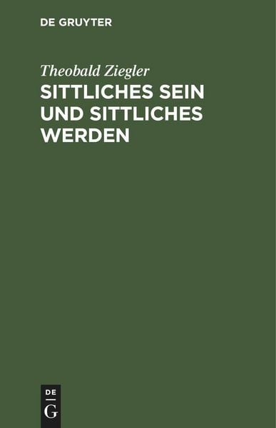 Produktbild: Sittliches Sein und sittliches Werden