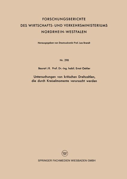 Produktbild: Untersuchungen von kritischen Drehzahlen, die durch Kreiselmomente verursacht werden