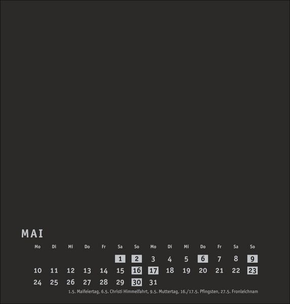 Produktbild: Premium-Bastelkalender schwarz mittel 2027