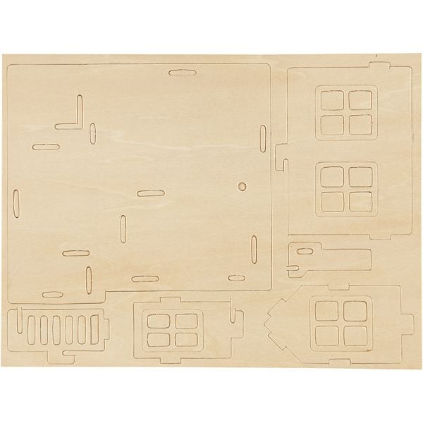 Produktbild: Creativ Company 3D-Figuren zum Zusammensetzen, Haus mit Terrasse, Gr&ouml;&szlig;e 19x17,5x15, 1 Stk
