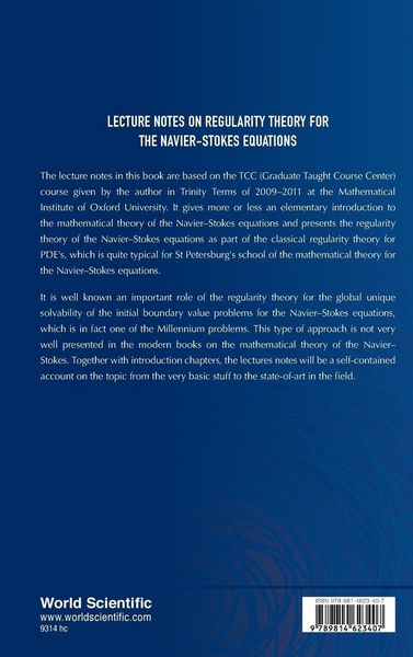 Produktbild: Lecture Notes On Regularity Theory For The Navier-Stokes ..