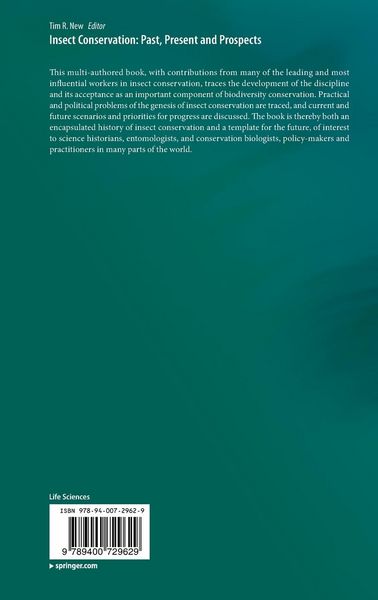 Produktbild: Insect Conservation: Past, Present and Prospects