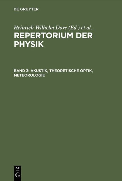 Produktbild: Akustik, Theoretische Optik, Meteorologie