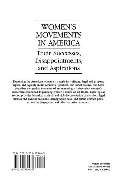 Produktbild: Women's Movements in America