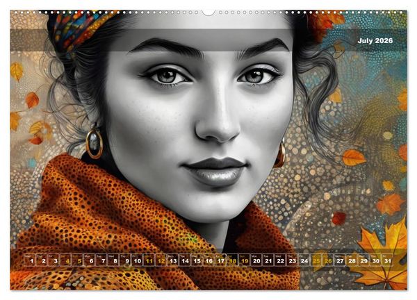 Produktbild: Yolanda's portraits, a graphic portfolio (High Quality Premium Wall Calendar 2026 DIN A2 landscape),CALVENDO 12 Month Wall Calendar